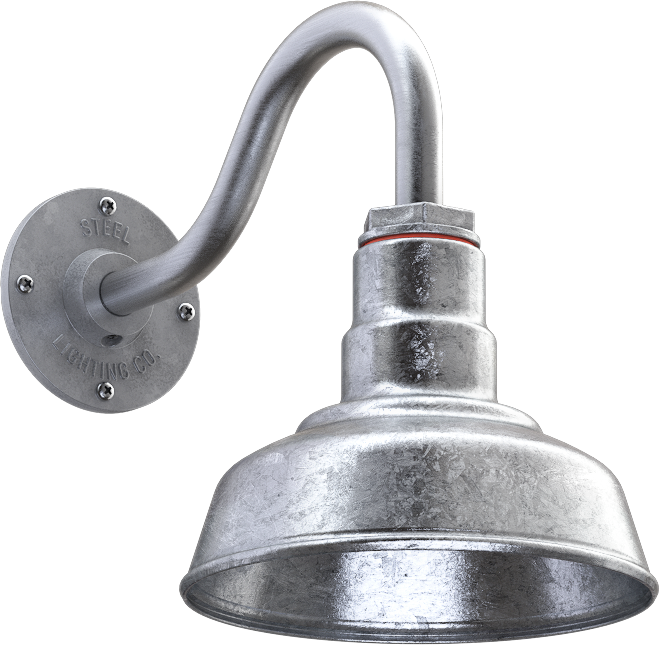 Hawthorne Color Galvanized Interior Color Galvanized with a 11" Gooseneck
