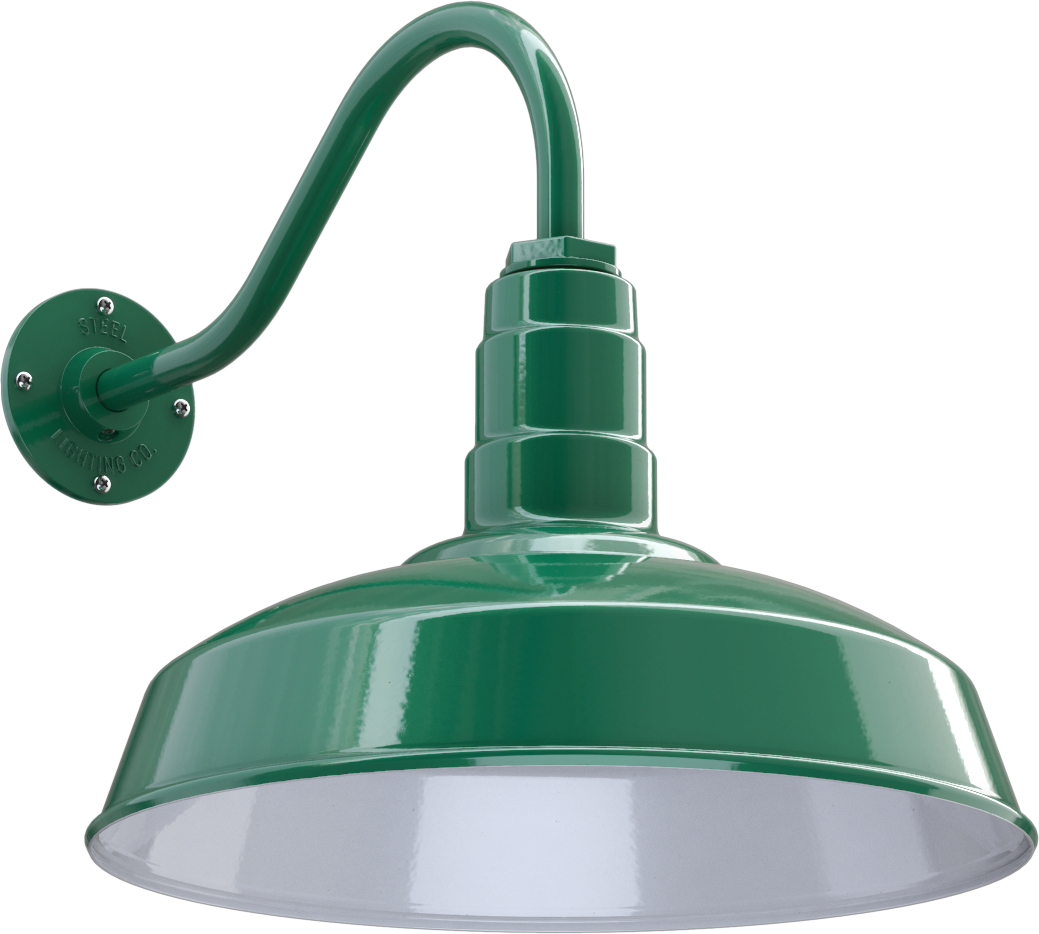 Gardena Color Green Interior Color White with a 16" Gooseneck