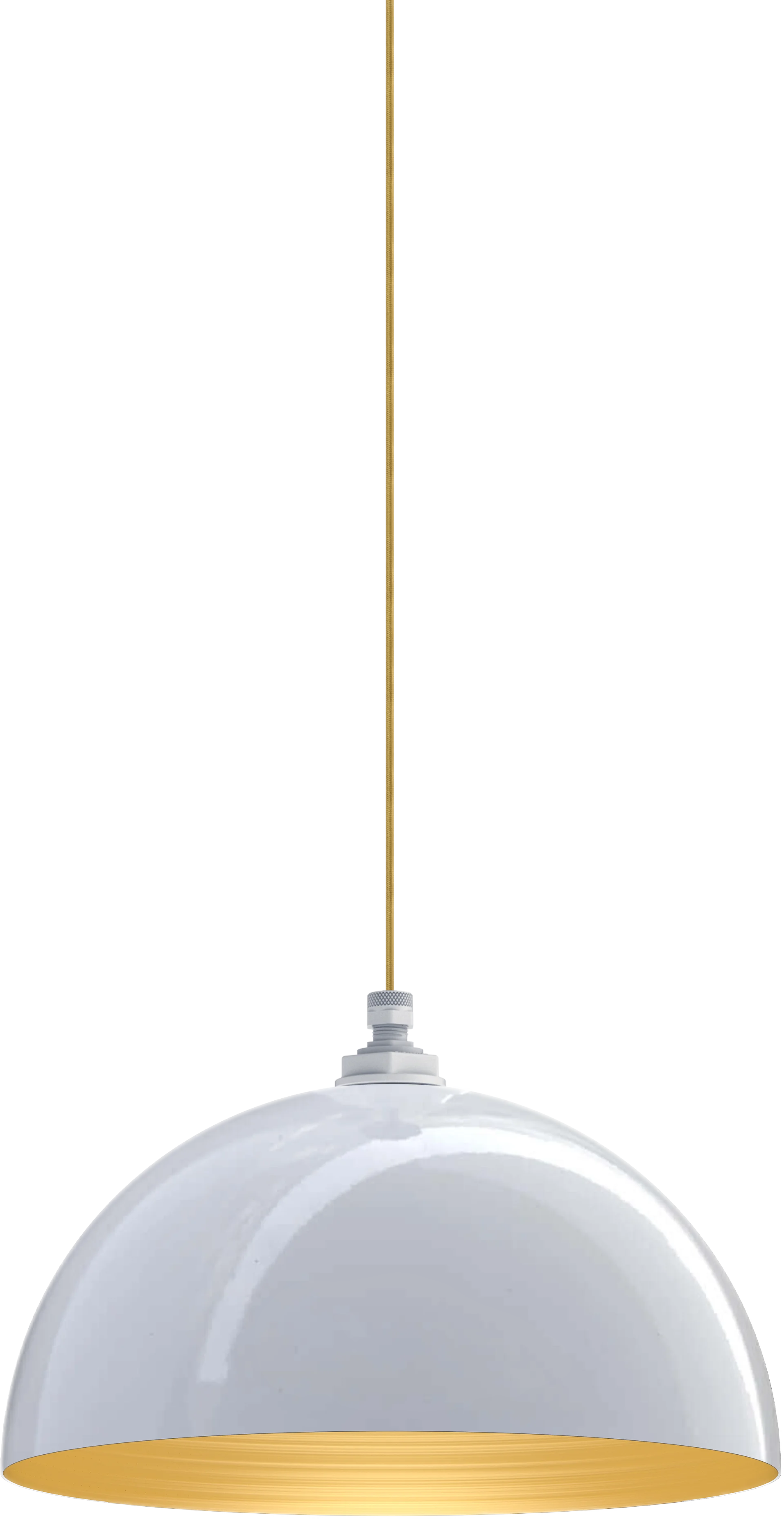 Beverly Color White Interior Color Brass with a 4 ft Gold Cloth Cord