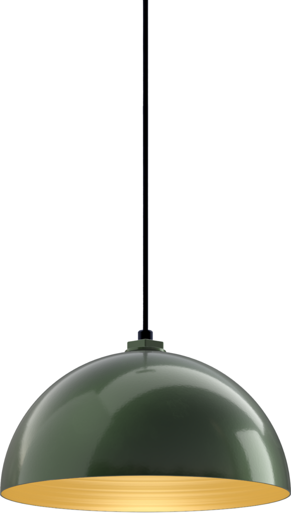 Beverly Color Hunter Green Interior Color Brass with a 4 ft Black Cord