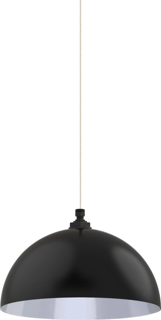 Beverly Color Matte Black Interior Color White with a 4 ft White Gold Cloth Cord