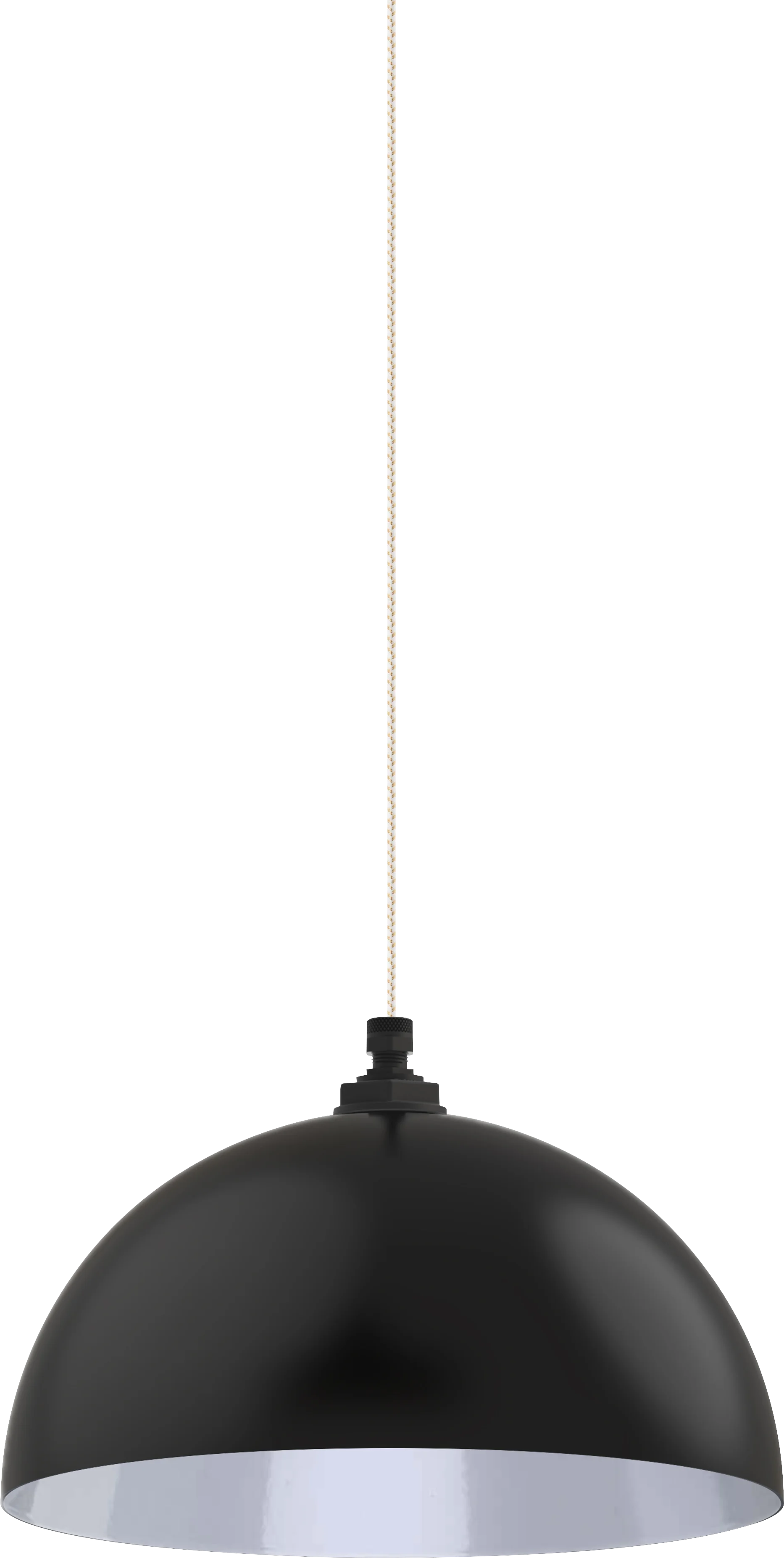 Beverly Color Matte Black Interior Color White with a 4 ft White Gold Cloth Cord