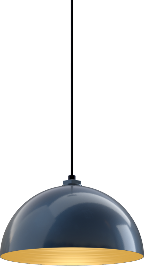 Beverly Color Gray Blue Interior Color Brass with a 4 ft Black Cord