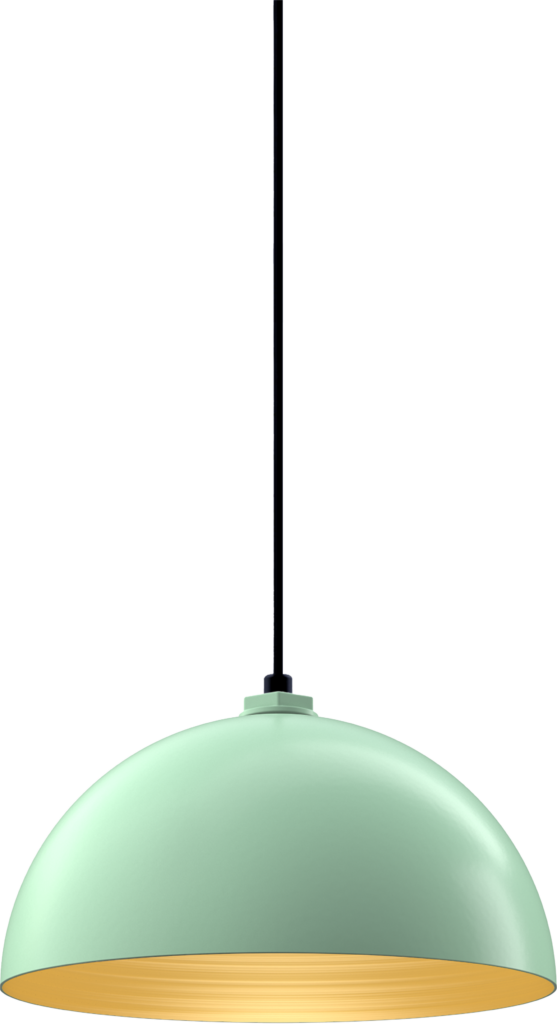 Beverly Color Mint Green Interior Color Brass with a 4 ft Black Cord