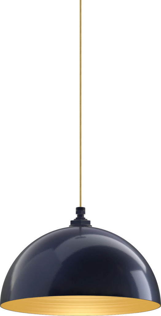 Beverly Color Navy Blue Interior Color Brass with a 4 ft Gold Cloth Cord