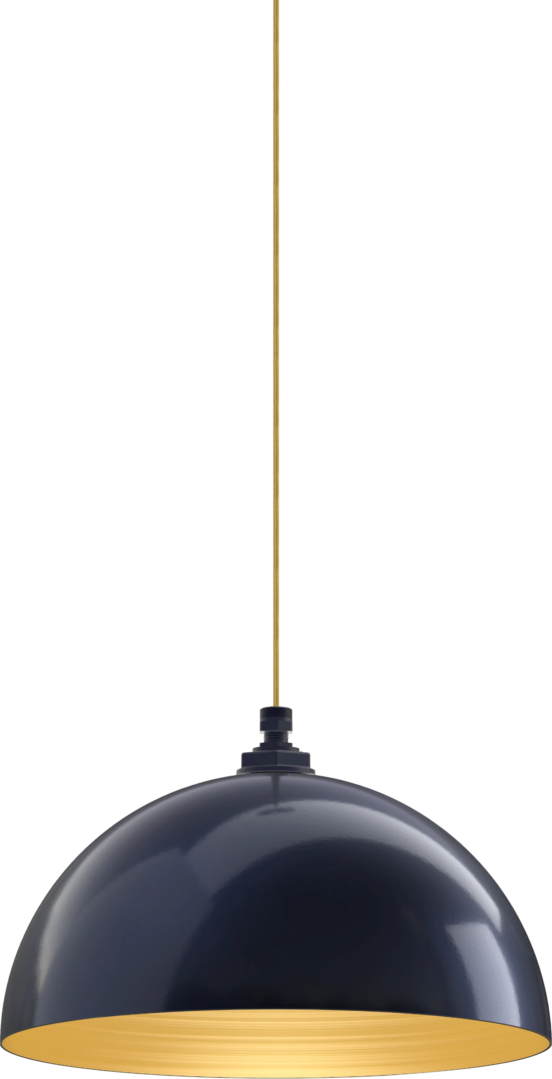 Beverly Color Navy Blue Interior Color Brass with a 4 ft Gold Cloth Cord