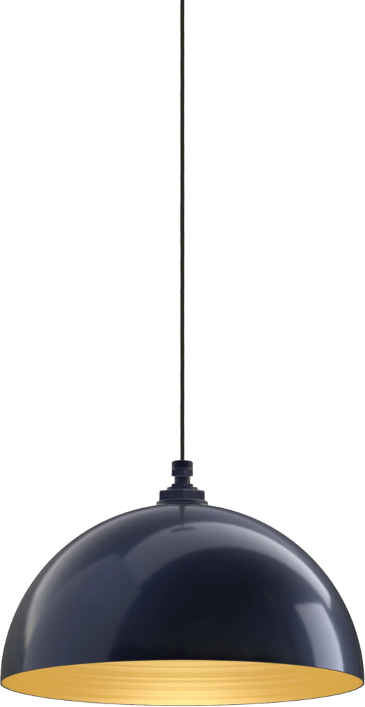Brentwood Color Navy Blue Interior Color Brass with a 4-ft-Black-Cloth-Cord