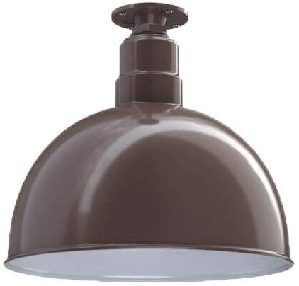 Rose Bowl Color Dark Bronze Interior Color White with a Flush Mount