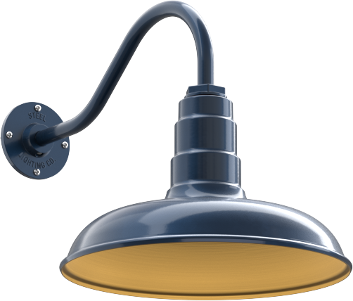 Topanga Color Gray Blue Interior Color Brass with a 16" Gooseneck
