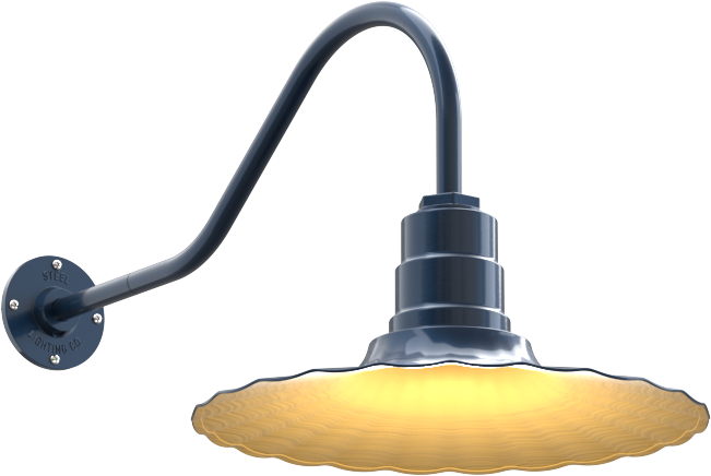 Highland Park Color Gray Blue Interior Color Brass with a 23" Gooseneck