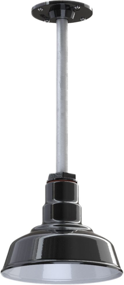 Inglewood Color Black Interior Color White with a 12" Galvanized Stem