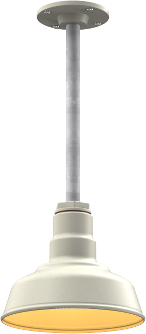 Inglewood Color Cream Interior Color Brass with a 12" Galvanized Stem