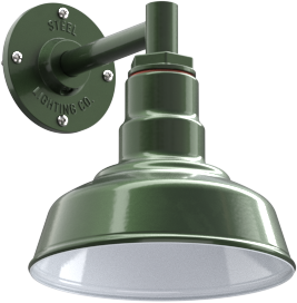 Hawthorne Color Hunter Green Interior Color White with a 6" Straight Arm