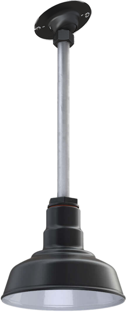 Inglewood Color Matte Black Interior Color White with a 12" Sloped Stem