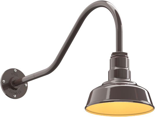 Hawthorne Color Dark Bronze Interior Color Brass with a 23" Gooseneck