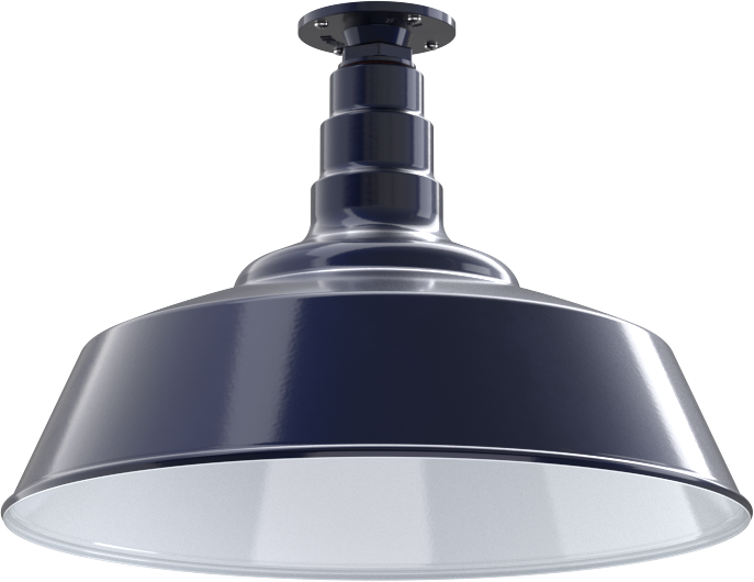 Manhattan Color Navy Blue Interior Color White with a Flush Mount